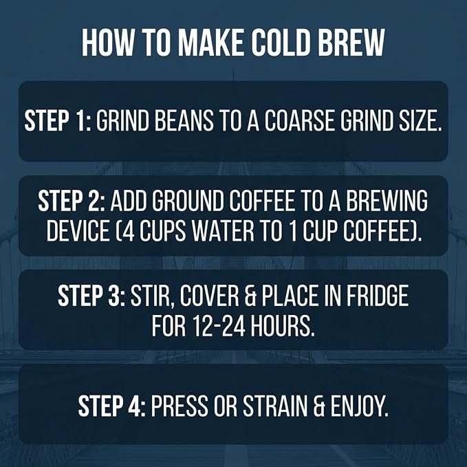 Stone Street Cold Brew Coffee, Low Acid, 100% Arabica, Gourmet Coffee - Strong & Smooth Blend, Coarse Ground, Dark Roast, Colombian Single Origin, 2 LB