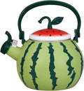 Whistling Tea Kettle for Stove Top Enamel on Steel Teakettle, Supreme Housewares Watermelon Design Teapot Water Kettle Cute Kitchen Accessories Teteras (1.6 Quart, Watermelon)