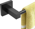 Ruacq Matte Black 21 Inch Single Towel Bar Square Bath Towel Holders Bathroom Towel Rack SUS304 Stainless Steel Modern Wall Mounted Total Length 24 Inch