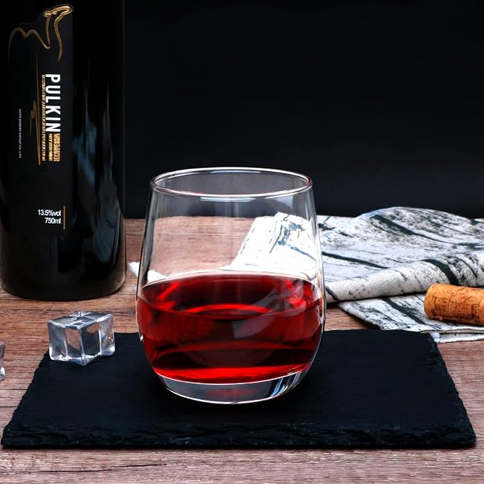 Wine Glasses,12oz Stemless Wine Glass,for Red or White Wine,High-end Banquet, Party, Bar, Wedding, Gift (24 pcs)