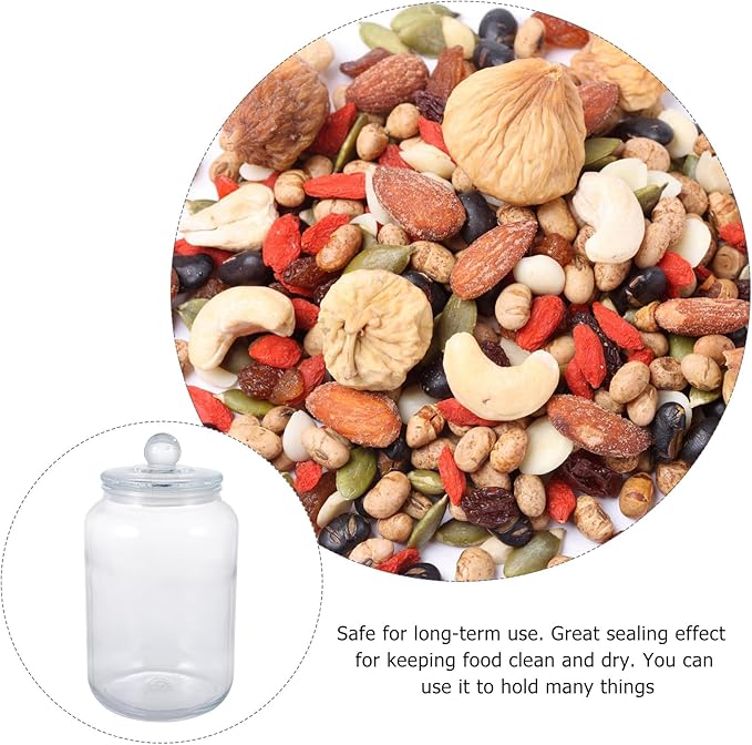 FOMIYES Glass Airtight Storage Jar 3l Food Canister for Kitchen Pantry Sealed Glass Container with Lid for Cereal Honey and Meal Prep