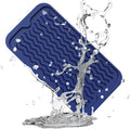ZLR Silicone Sponge Holder & Sink Caddy Tray (6" x 12") - Narrow Dish Drying Mat for Kitchen Counter - Waterproof Soap Dispenser Organizer, Non-Slip Bathroom Vanity Tray (Midnight Blue)