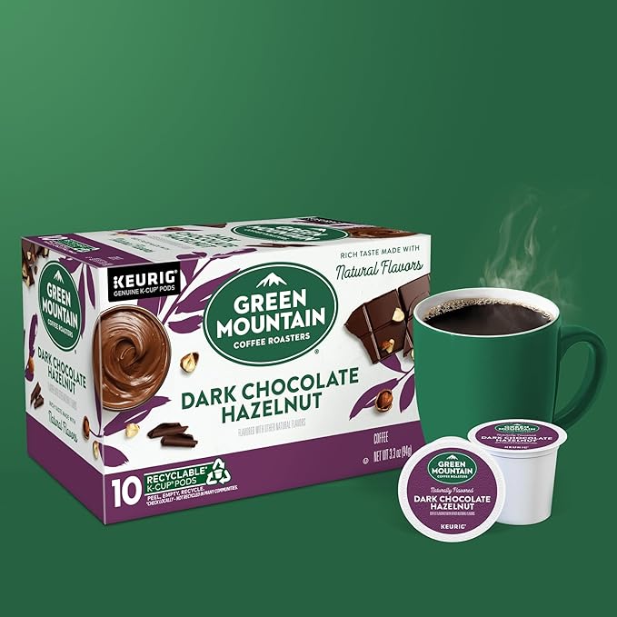 Green Mountain Coffee Roasters Dark Chocolate Hazelnut Coffee, Keurig Single Serve K-Cup Pods, 60 Count