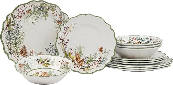 Certified International Winter Forest 12 Pc Dinnerware Set, Service for 4