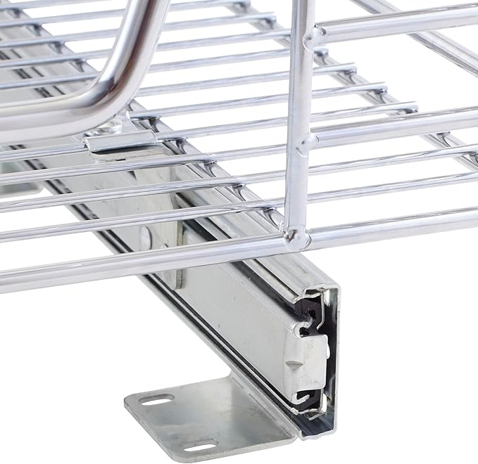 Home Decorators Collection Extra deep Sliding Organizer, 6" Hx20 Wx21 D, Chrome