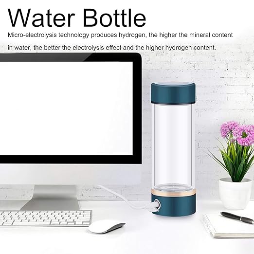 380ml Hydrogen Rich Water Bottle, Rechargeable Portable Hydrogen Water Ionizer Machine with USB, Avoid Aging Water Glass Bottle for Home, Office, Travel, Daily Drinking