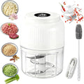 Electric Garlic Chopper, 320ML Mini Portable Veggie Chopper with 6 Sharp Blades, Rechargeable Electric Food Chopper Tool, Wireless Veggie Grinder, for Onions Ginger Chili Nuts Meat (White*1)