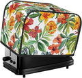 Tropical Flowers Toaster Cover 2 Slice, Cute Rural Bread Machine Cover, Washable Dust-Proof Cover for Kitchen Small Appliance Cover,with Top Handle