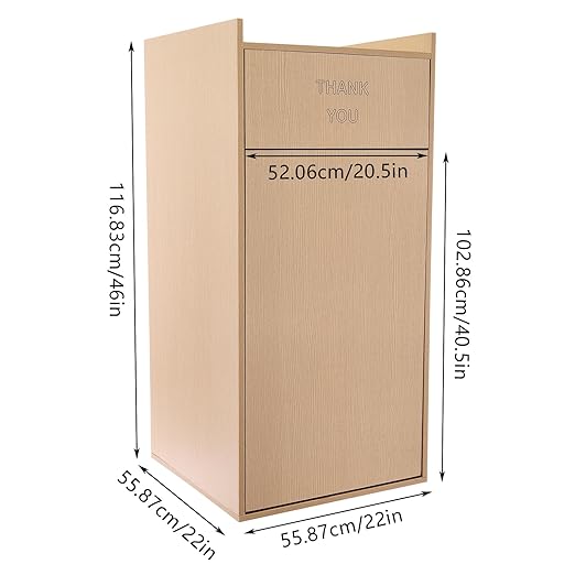 30 Gallon Commercial Trash Can, Wooden Trash Can Cabinet with Tray Holder Garbage Can withTrash Bag for Restaurants, Cafes, Kitchens, and Offices, Durable Garbage Receptacle (Wood Color)