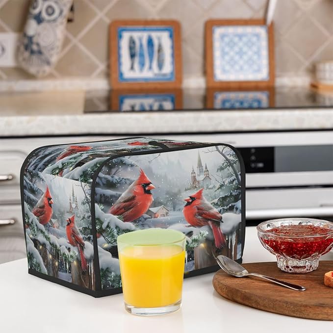 Animal Cardinal Toaster Cover 2 Slice Dust and Fingerprint Protection Toaster Bread Maker Covers Washable Kitchen Small Appliance Covers for Kitchen Accessories Decor Bakeware Women Gift
