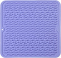 MicoYang Silicone Dish Drying Mat for Multiple Usage,Easy clean,Eco-friendly,Heat-resistant Silicone Mat for Kitchen Counter or Sink,Refrigerator or Drawer liner Light Purple M 12 inches x 12 inches