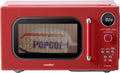 COMFEE' Retro Microwave Oven, Small Microwave with 6 Auto Menus, 0.9 cu.ft Countertop Compact Microwave with Multi-stage Cooking, Mute Function, LED digital, Red/900W, CMO-MMP02AA(RD)
