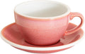 Loveramics Coffee Cup Ceramic, 8 oz Latte Art Cup with Saucer for Cappuccino, Tea, Espresso, Thick - walled stoneware Cappuccino mug Set for Cafe and Barista - Potters Colours (Berry, 8OZ)