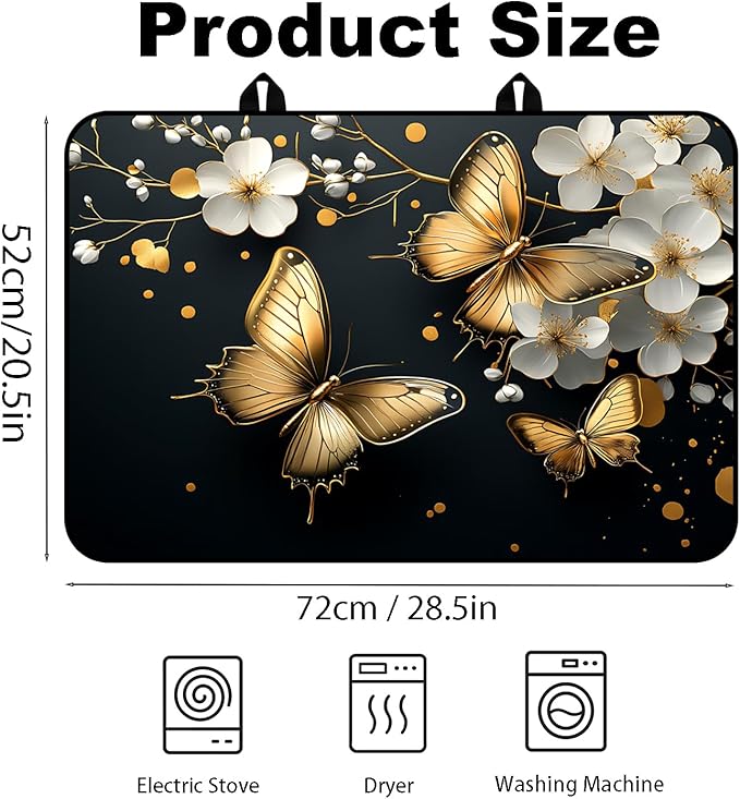 Stove Top Cover for Electric Stove, Vintage Farmhouse Style Glass Cooktop Protector, Multi-functional Kitchen Counter & Washer Top Cover