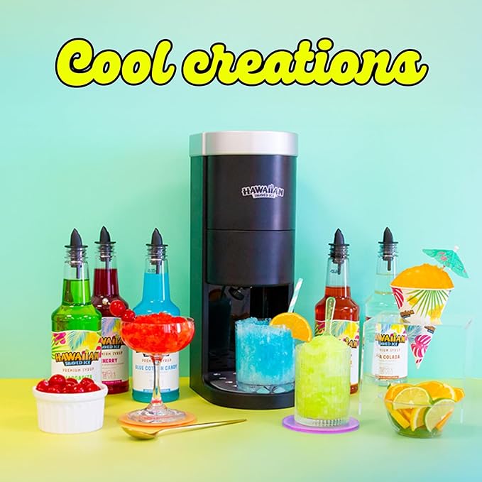 Hawaiian Shaved Ice Blue Cotton Candy Syrup - Nut Soy Dairy Free - Flavor Fluffy & Crunchy Snow Cones - Shelf Stable - Makes 8 Servings - 16 ounces