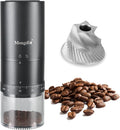 Mongdio Portable Electric Coffee Bean Grinder with 38 Adjustable Settings, Electric Burr Coffee Grinder Stainless Steel Core, For Traveling, Camping, Office, Black