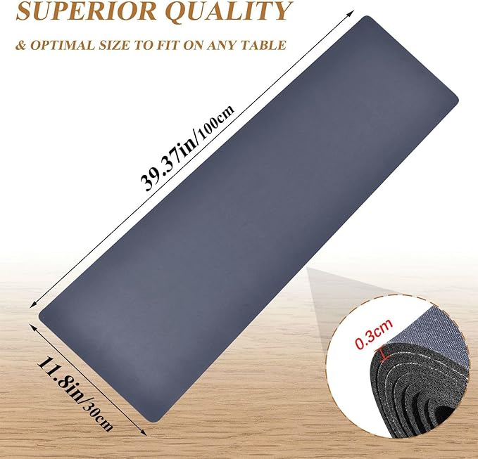 Navy Blue Trivet Table Runner for Hot Dishes Plates Heat Resistance Pot Holders Anti-Slip Hot Pad Mats 11.8 * 39.4 Inches