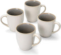 SANGO Resona Moss Stoneware Heat Resistant Coffee Mugs, Microwave and Oven Safe, 12 oz, White, 4 Count