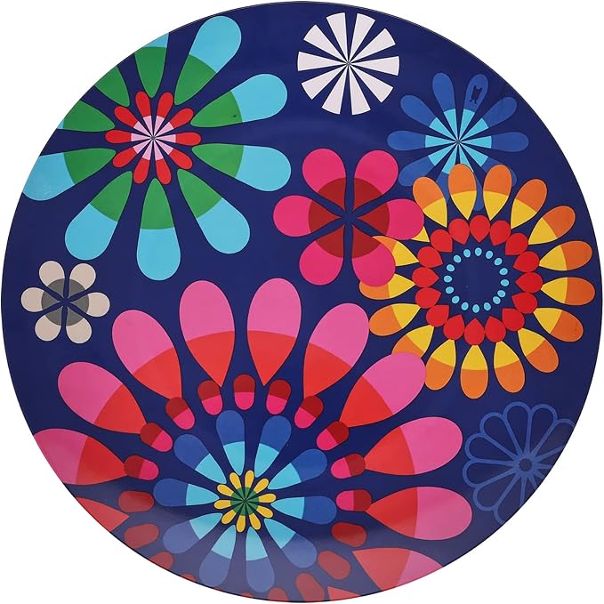 French Bull Plates - 4 Piece Set - 11 inch Melamine Dinner Plate Set - Melamine Dinnerware for Indoor and Outdoor - Festival