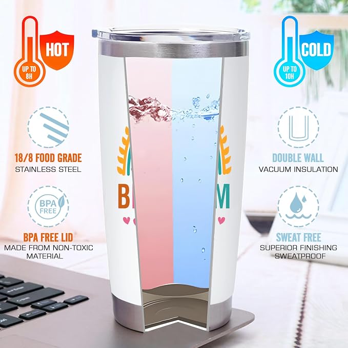 LHSCVUFASC Mothers Day Gifts for Mom, Best Mom Ever Tumbler Mug, Birthday Gifts for Mom From Daughter Son, Christmas Gift for Women Wife, Mama 20 oz Coffee Tumbler Cup