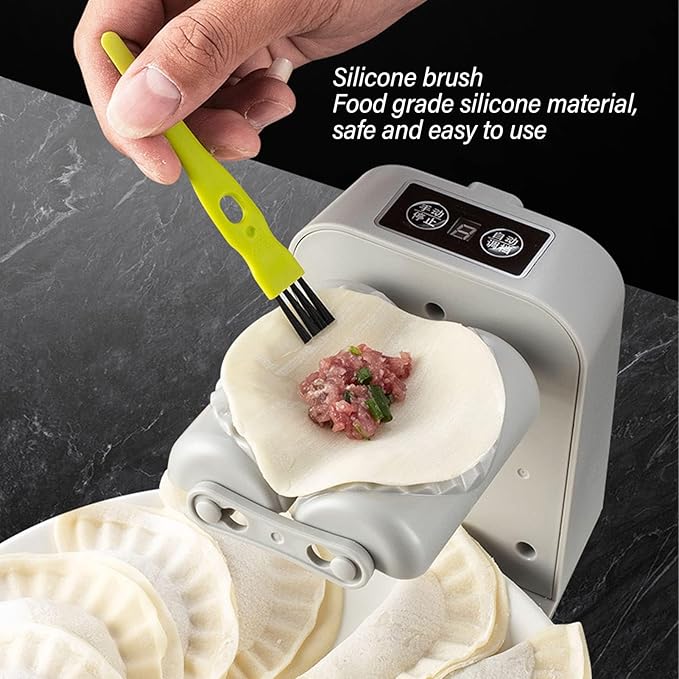 Electric Dumpling Maker Machine, Household Automatic Dumpling Maker with Filling Spoon Brush Forming in One Second Two Modes Dumpling Making Tool Kitchen Gadgets