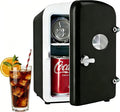 Simple Deluxe 4L/6 Can Mini Fridge with Observation Window, Portable Cooler & Warmer Freon-Free Small Refrigerator, Compact for Skincare, Beverage, Food, Cosmetics, Black