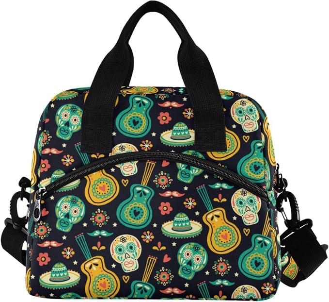 Cinco de Mayo Insulated Lunch Bag Reusable Lunch Tote Bag Cooler Bag for Women Men Adult Lunch Box with Adjustable Shoulder Strap Leakproof Lunch Bag for Work School Picnic Camping