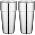 Beasea Stainless Steel Cups 19 oz, 2 Pack Large 18.6oz 550ml Stackable Stainless Steel Tumbler Double Wall Insulated Individual Metal Pint Glasses Tin Drinking Cups for Home Party Camping