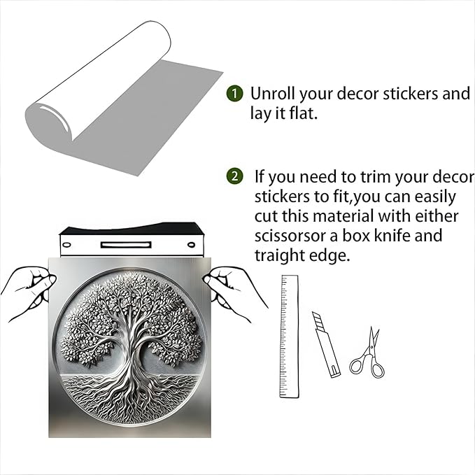 BlissYard Sliver Metal Tree of Life Dishwasher Magnet Cover Skin Panel 23x26 Inch Magnetic Dishwasher Covers Decorative Appliances Refrigerator Cupboard Magnet Cover Kitchen Decoration