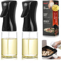Mistifi oil spray 200ml PET bottle/150ml Glass. Fine Mist Spray Bottle for Air Fryer, Olive Oil, Healthy Nonstick Frying, Commercial & Home Kitchen Use (Black Head*2Pcs)