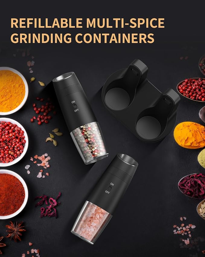 Gravity Electric Salt and Pepper Grinder Set