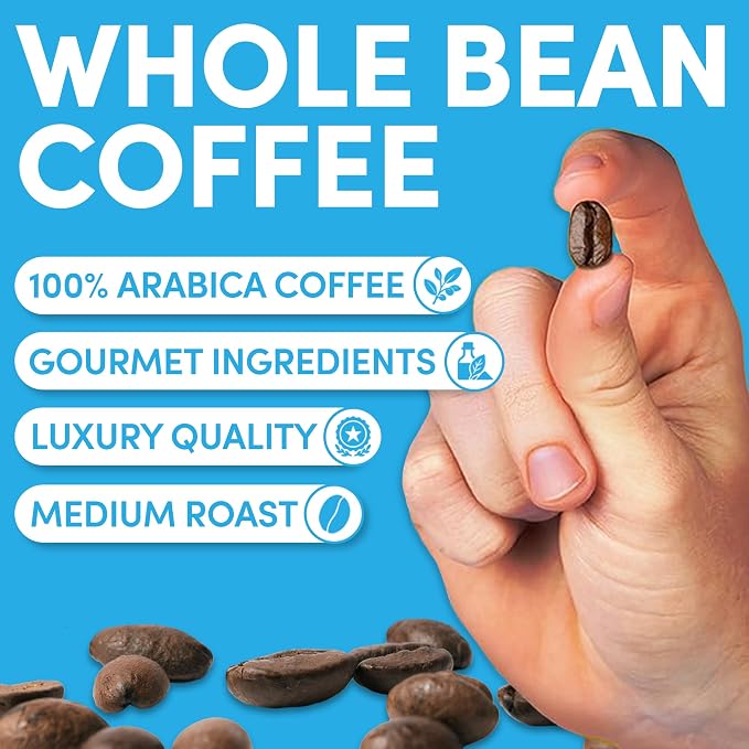 2 lb Whole Bean Coffee, 100% Colombian Coffee, Colombia Excelso, Medium Roast, Low Acid, Specialty Grade, Mold Free, 32 oz