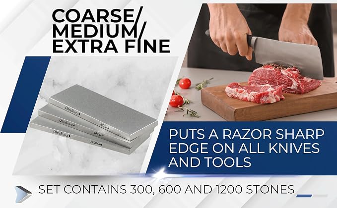 Ultra Sharp II Diamond Sharpening Stone Kit - Coarse/Medium/Extra Fine