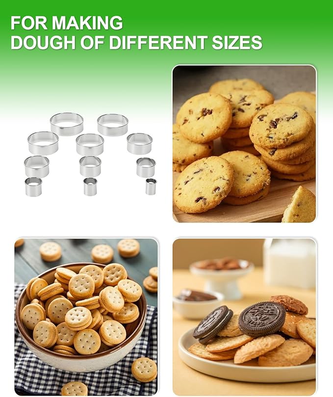 16.7" Wood Rolling Pin with Thickness Rings, Adjustable Wooden Rolling Pins for Cookie Pastry Tools, Dough Roller Pins with 1PCS Silicone Pastry Mat & 11PCS Stainless Steel Cookie Cutters