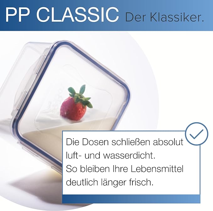 LOCK & LOCK Easy Essentials Food Lids/Pantry Storage/Airtight Containers, BPA Free, Rectangle - 8 Cup - for Cookies, Clear (Pack of 2)