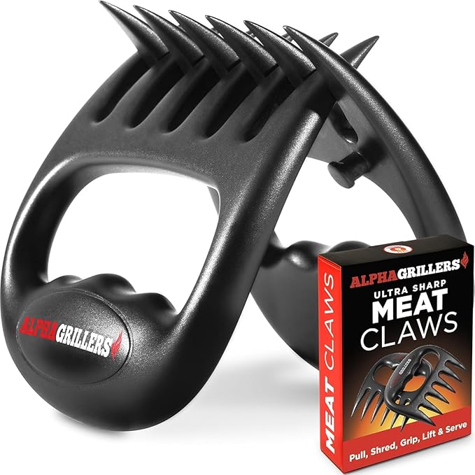 Alpha Grillers Instant Read Meat Thermometer for Cooking Grill and BBQ Griddle with Meat Shredder Claws