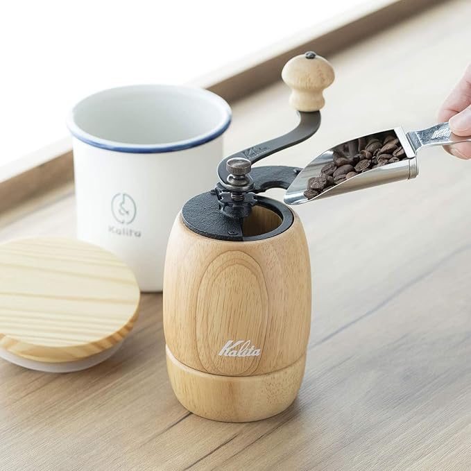 Carita Kalita Coffee Grinder, Wood, Durable Cast Iron Cutter, KH-9, Natural N, Adjustable Coarseness, Hand-ground Coffee Grinder, Hand Mill, Handmill, Handmill, Handmill, Handmill, Handmill, Handmill,