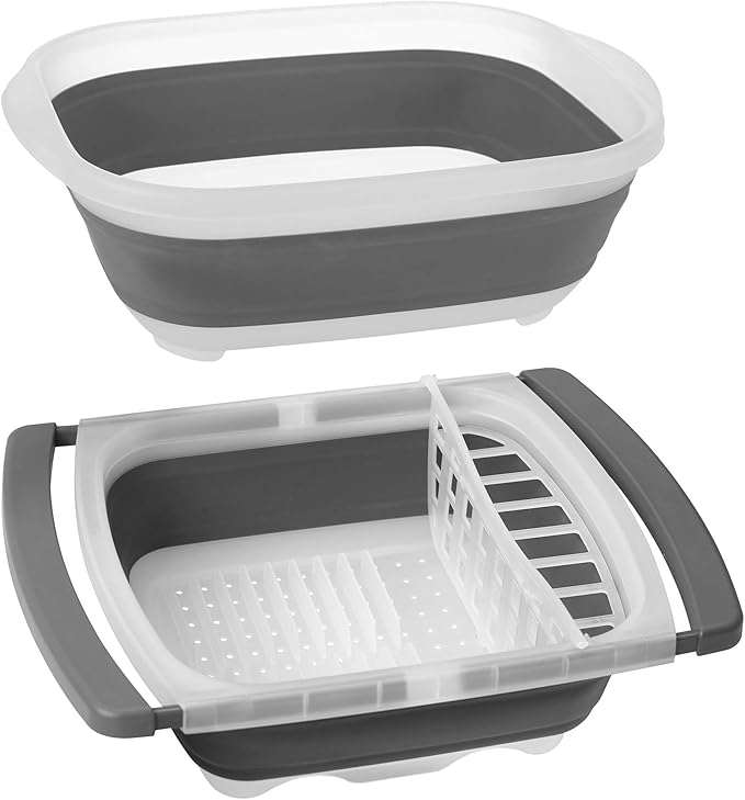 Prepworks by Progressive Collapsible Portable Sets (Large Tub and Dish Rack)