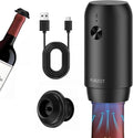 Rechargeable Electric Vacuum Wine Sealer Pump, One-Touch Automatic Air Remover, Cordless Type-C Charging Preservation Tool with Reusable Stopper for Home Bar Kitchen Party