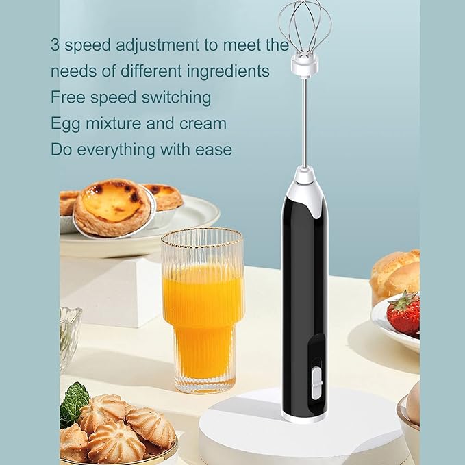 Electric Milk Frother, Handheld Milk Steaming Frother, Rechargeable Egg Beater, Foam Maker for Coffee Cappuccino Latte Matcha Milk