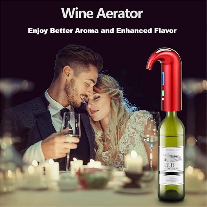 Hotool Electric Wine Aerator, Wine Decanter Pump Dispenser Gifts Set,Automatic Wine Aerator Pourer Spout. Wine Dispenser Pump, Wine Gifts Set for Wine Lovers