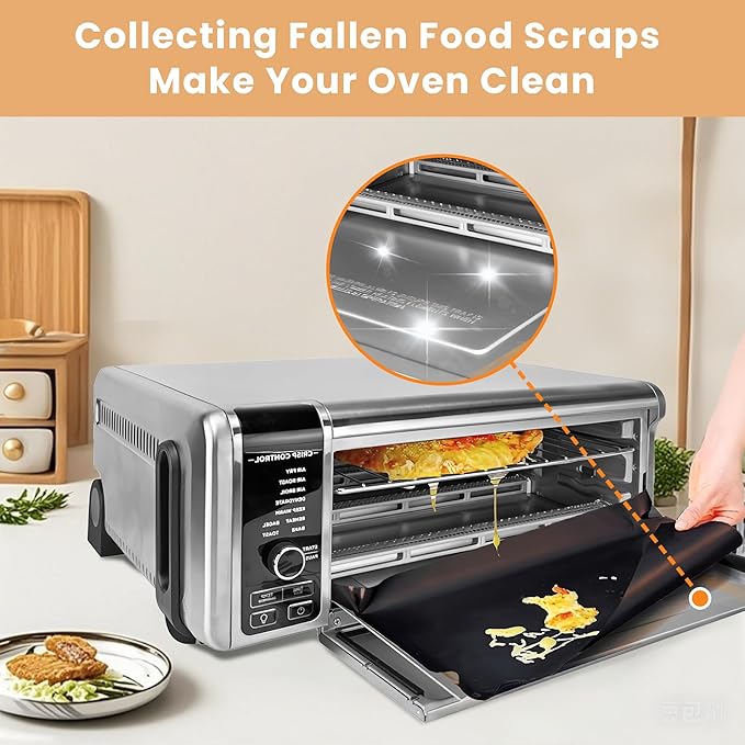 Crumb Tray Replacement for Ninja Foodi SP101 SP151 Air Fryer Oven with 4 Pcs Teflon Mats, Air Fryer Accessories for Ninja airfryer Flip Up Toaster Oven