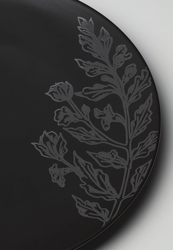 Oneida 897391 Roseto 12-Piece Dinnerware Set, Charcoal