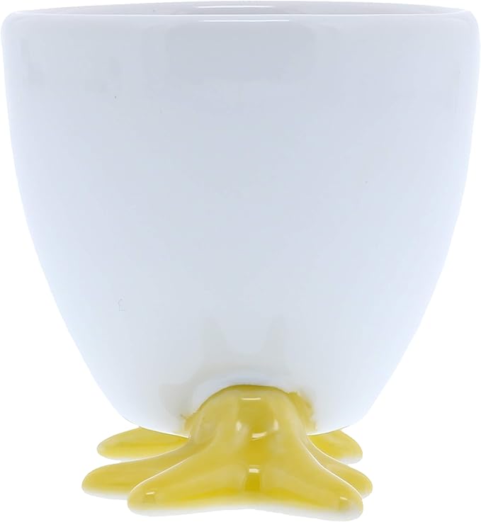 BIA Cordon Bleu White Chicken Footed Egg Cup with Yellow Feet, Set of 4