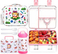 rockpapa Kids Lunch Box Set with 14oz Insulated Water Bottle & Lunch Bag, Leakproof 5.5 Cups Bento Box for School & Children, BPA-Free, Microwave Safe for Boys Girls (White Pets)