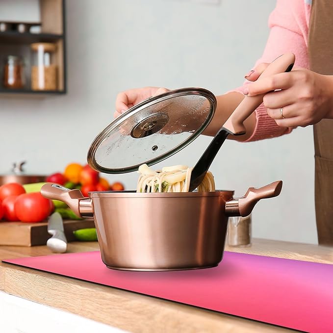 Gradient Pink Red Trivet Table Runner Heat Resistant 230F for Hot Dishes Pots Plates Kitchen Dining Table Protector Decorative 39.37 X 11.8 Inch