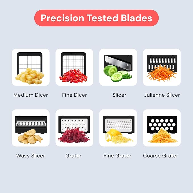 Fullstar XL Vegetable Chopper & Mandoline Slicer – Vegetable, Onion, Potato, Food, Veggie & Fruit Slicer, Dicer & Spiralizer with Pull-Out Catch Tray, Kitchen Gadgets & Gifts (11 in 1, Black/White)