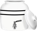 Geo Sports Bottles Geo Sports Porcelain Ceramic Crock Water Dispenser, Stainless Steel Faucet, Valve and Lid Included. Fits 3 to 5 Gallon Jugs. BPA Free (Black Stripe)