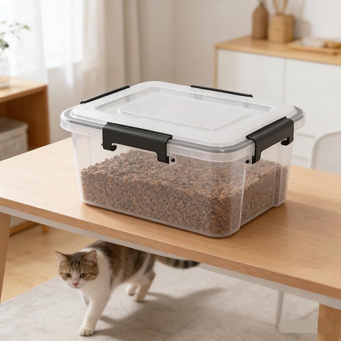 6 Pack 10 L Stackable Storage Bin with Latching Lid and Tight Seal, Airtight Storage Container Boxes for Dry Food, Keep Fresh