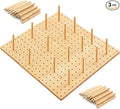 Kigley 3 Pcs Bamboo Wood Pegboard Drawer Organizer with 32 Pegs Wooden Peg Board Drawer Shelf Organizer Adjustable Peg System for Dishes Plate Pot Container Cookware Utensil Kitchen